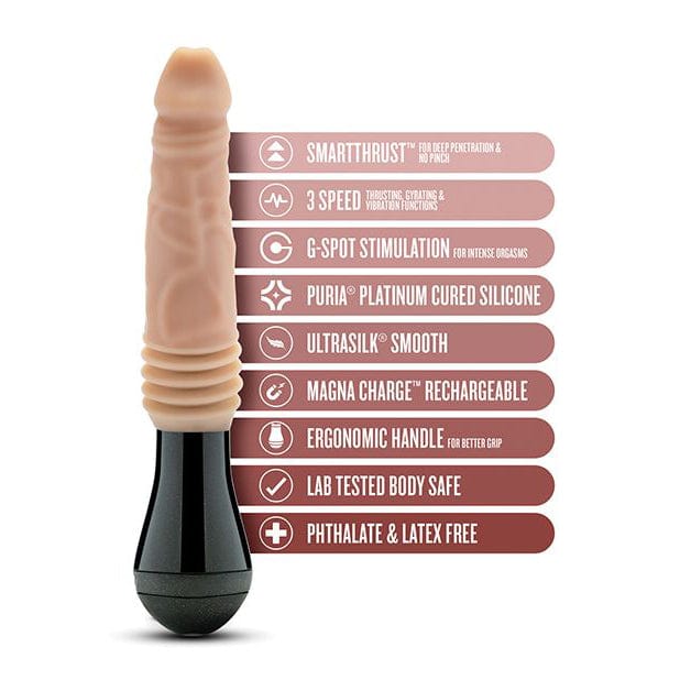 Blush Novelties - DrSkin Silicone Dr Knight Thrusting Gyrating Vibrating Dildo (Beige) BN1156 CherryAffairs