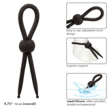 CalExotics - Alpha Liquid Silicone Adjustable Lasso Cock Ring (Black) CE2181 CherryAffairs