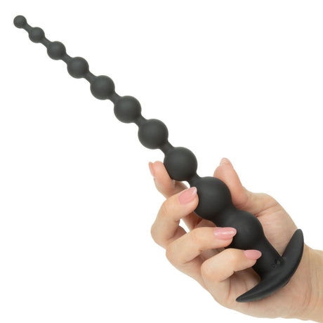 CalExotics - Rechargeable X-10 Extended Vibrating Anal Beads (Black) CE2193 CherryAffairs