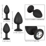 CalExotics - Silicone Gem Graduated Anal Plug Kit (Black) CE2198 CherryAffairs