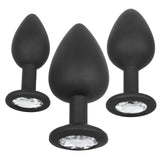 CalExotics - Silicone Gem Graduated Anal Plug Kit (Black) CE2198 CherryAffairs