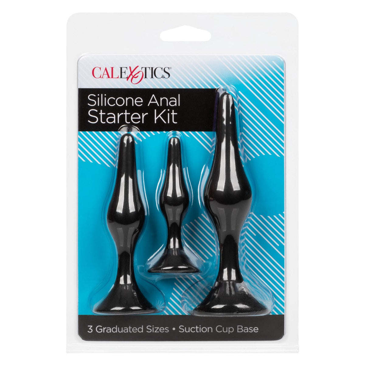 CalExotics - Silicone Graduated Anal Starter Kit with Suction Bases (Black) CE2197 CherryAffairs