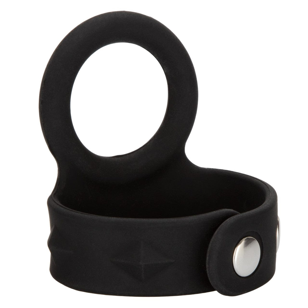 CalExotics - Silicone Tri-Snap Scrotum Support Cock Ring (Black) CE2179 CherryAffairs