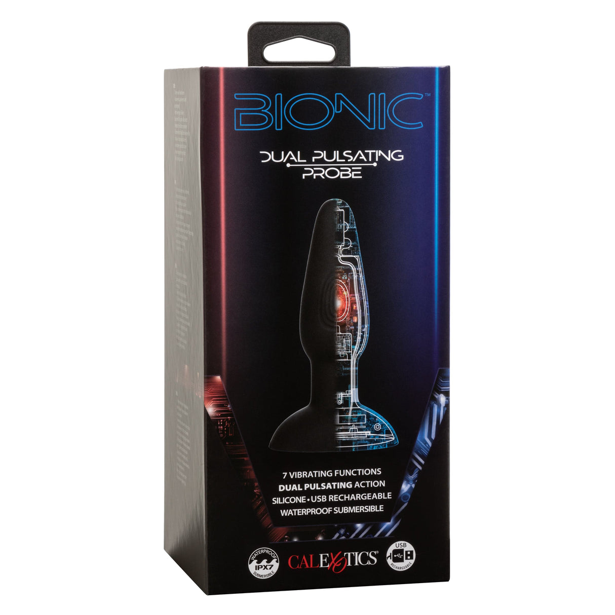 California Exotics - Bionic Dual Pulsating Probe Massager (Black) CE2009 CherryAffairs