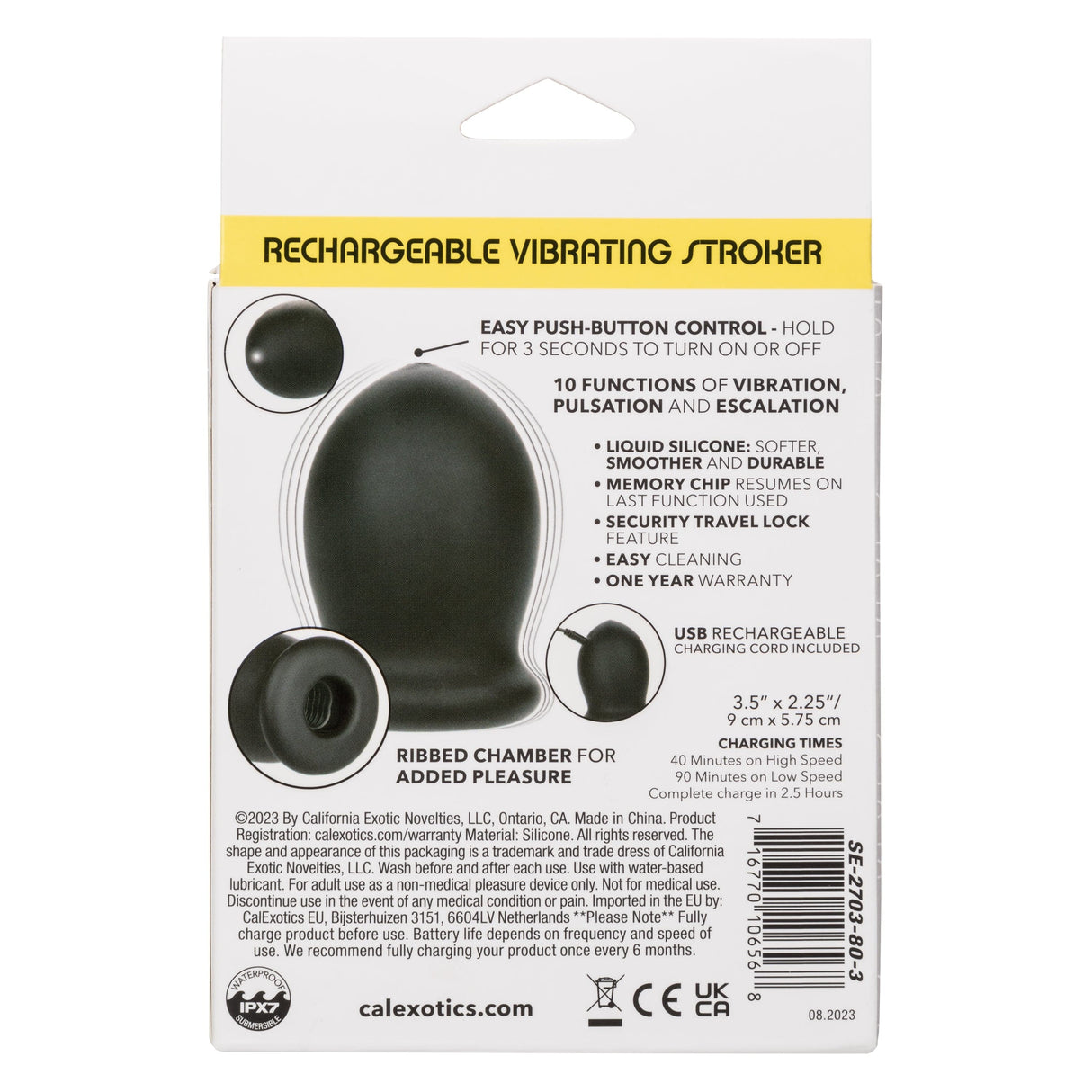 California Exotics - Boundless Rechargeable Vibrating Stroker Masturbator (Black) CE2024 CherryAffairs