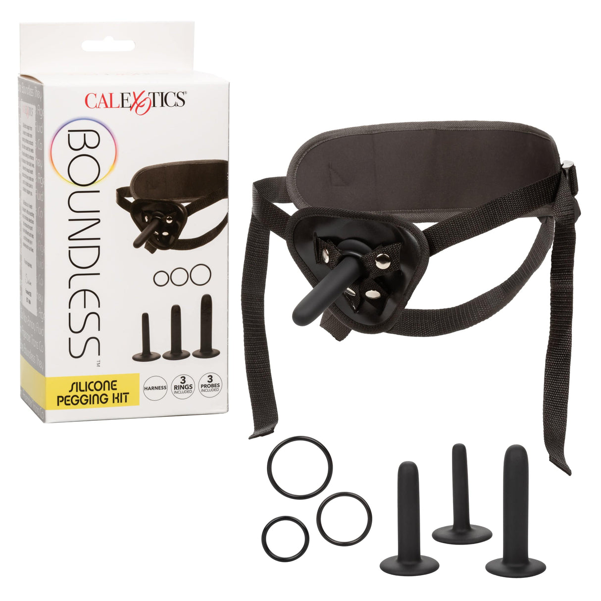 California Exotics - Boundless Silicone Pegging Kit Strap On (Black) CE2013 CherryAffairs