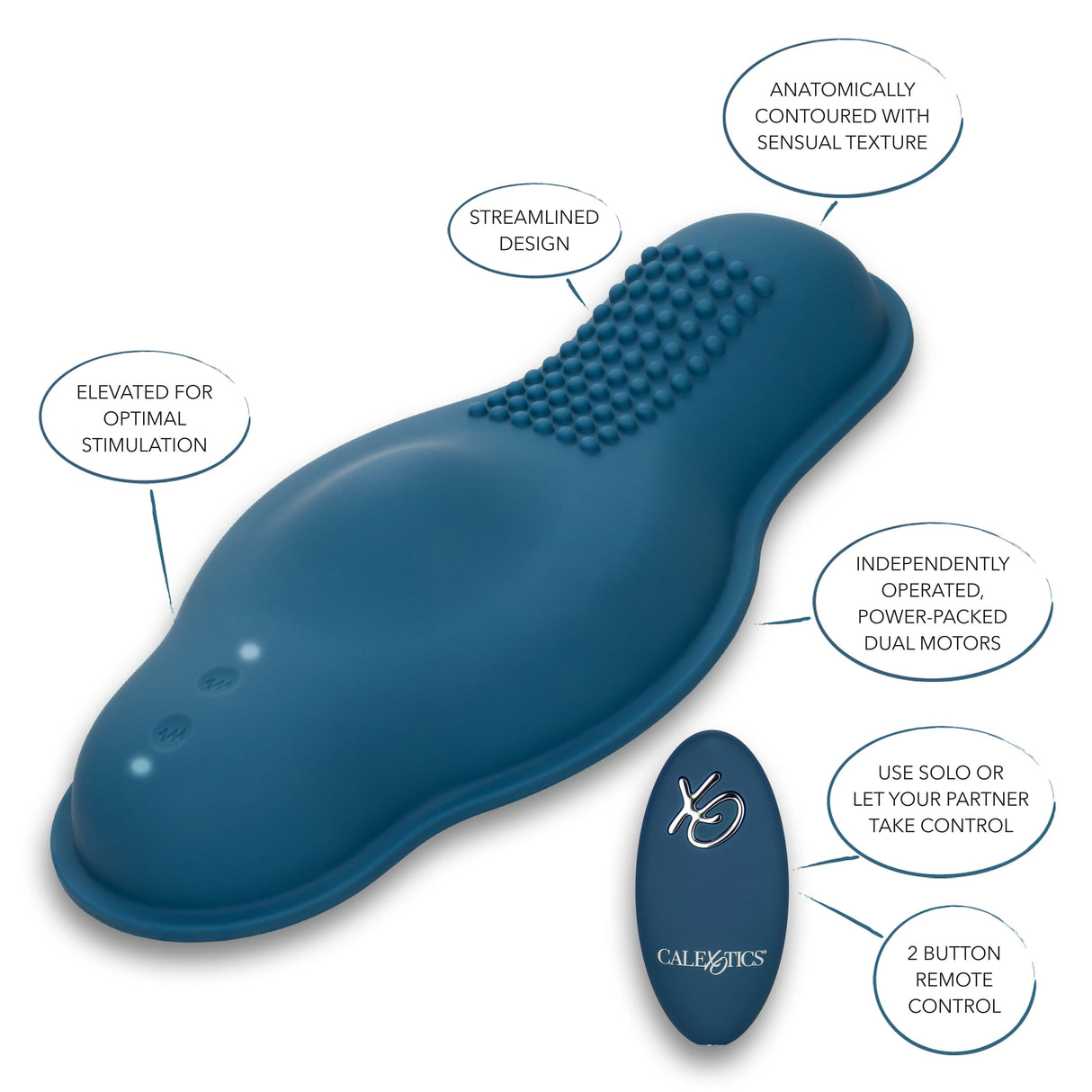 California Exotics - Dual Rider Remote Control Bump & Grind Clit Massager (Blue) CE2014 CherryAffairs