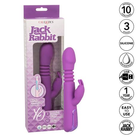 California Exotics - Jack Rabbit Elite Thrusting Rabbit Vibrator (Purple) CE2031 CherryAffairs
