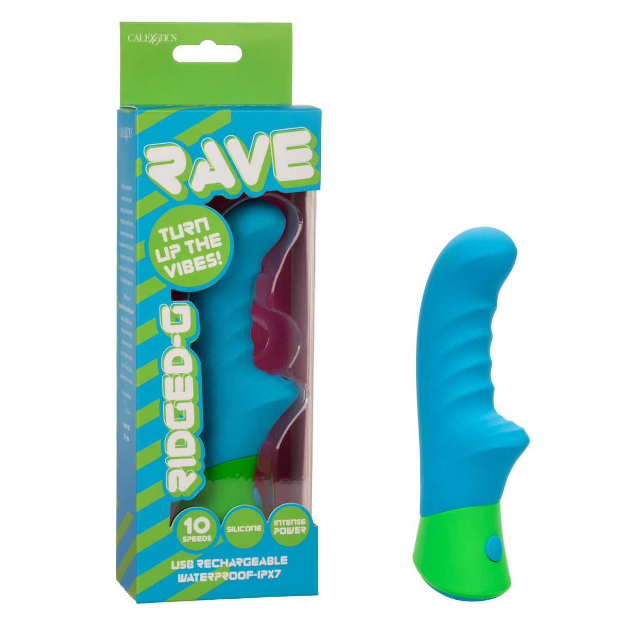 California Exotics - Rave Ridged G Spot Vibrator (Blue) CE2113 CherryAffairs