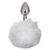 California Exotics - Running Wild White Bunny Tail Metal Anal Plug CE2043 CherryAffairs