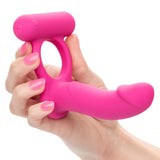 California Exotics - Silicone Rechargeable Double Diver Couple Cock Ring with Dildo (Pink) CE1997 CherryAffairs