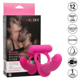 California Exotics - Silicone Rechargeable Double Diver Couple Cock Ring with Dildo (Pink) CE1997 CherryAffairs