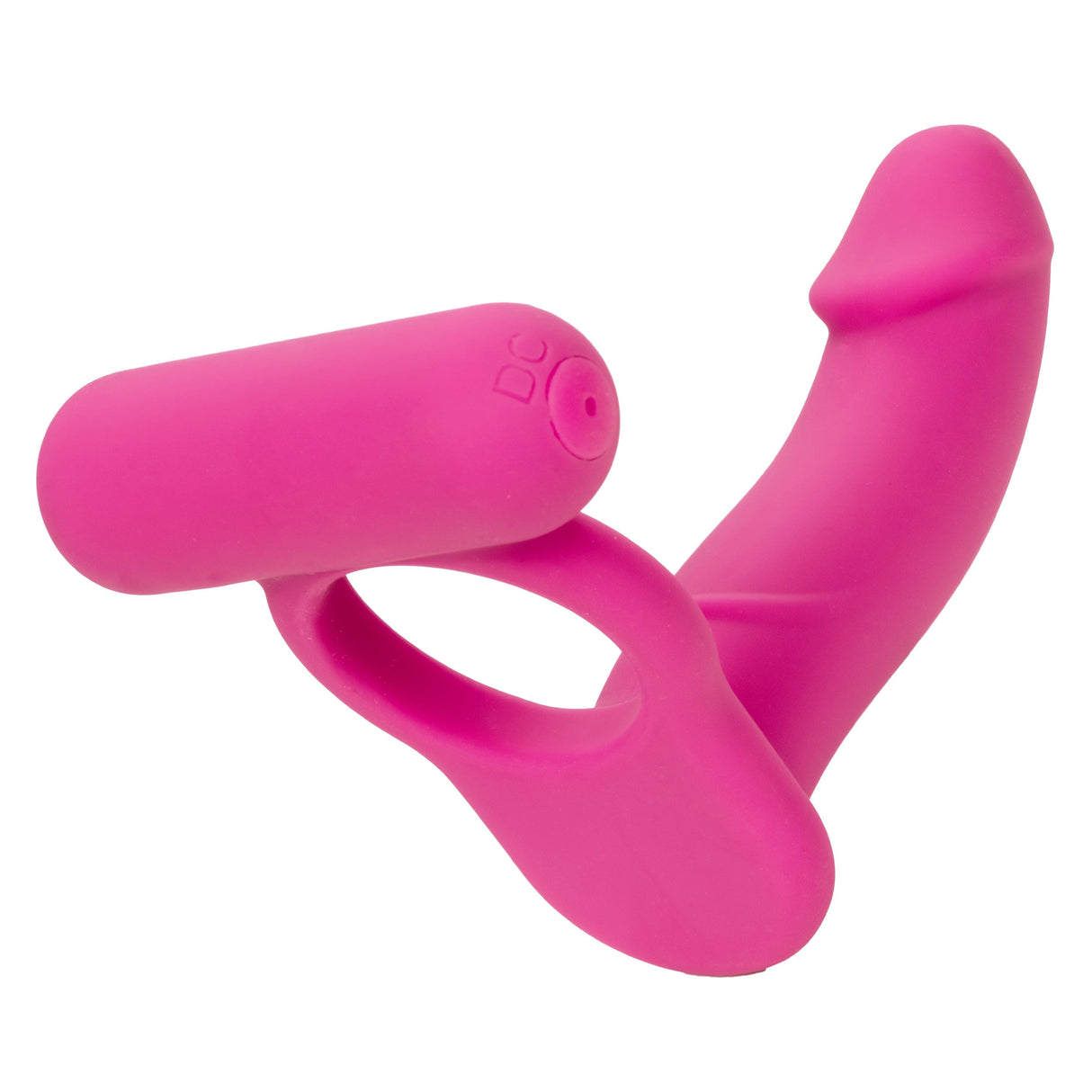 California Exotics - Silicone Rechargeable Double Diver Couple Cock Ring with Dildo (Pink) CE1997 CherryAffairs