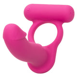 California Exotics - Silicone Rechargeable Double Diver Couple Cock Ring with Dildo (Pink) CE1997 CherryAffairs