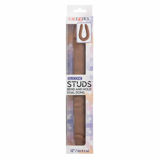 CalExotics - Dildo Dual Dong Lentur dan Pegang dengan Butiran Silikon 12"