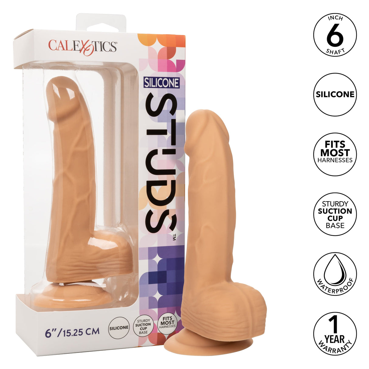 California Exotics - Silicone Studs Realistic Dildo with Balls CherryAffairs