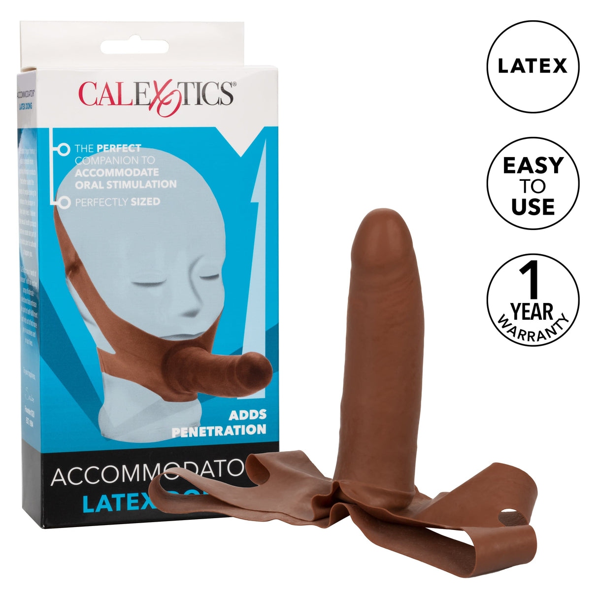 California Exotics - The Original Accommodator Latex Dong Mouth Strap On CherryAffairs