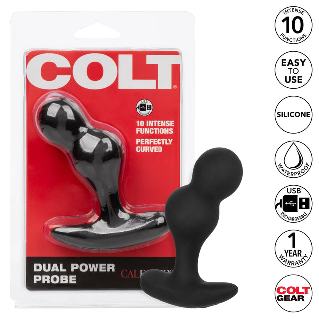 Colt - Dual Power Probe Vibrating Anal Plug (Black) CO1040 CherryAffairs