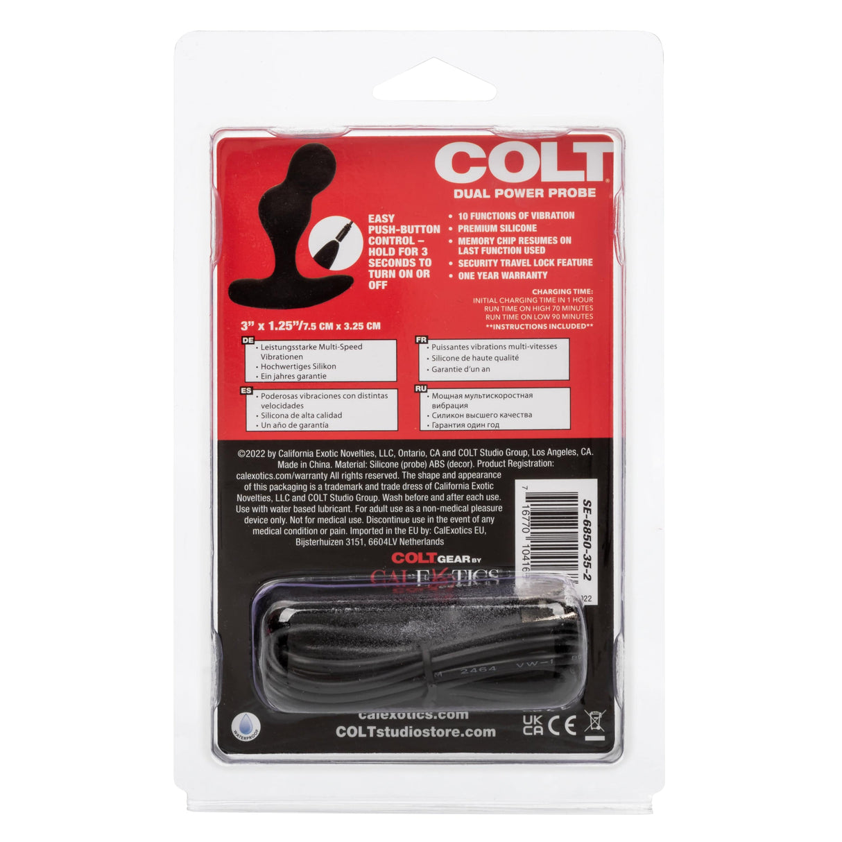 Colt - Dual Power Probe Vibrating Anal Plug (Black) CO1040 CherryAffairs