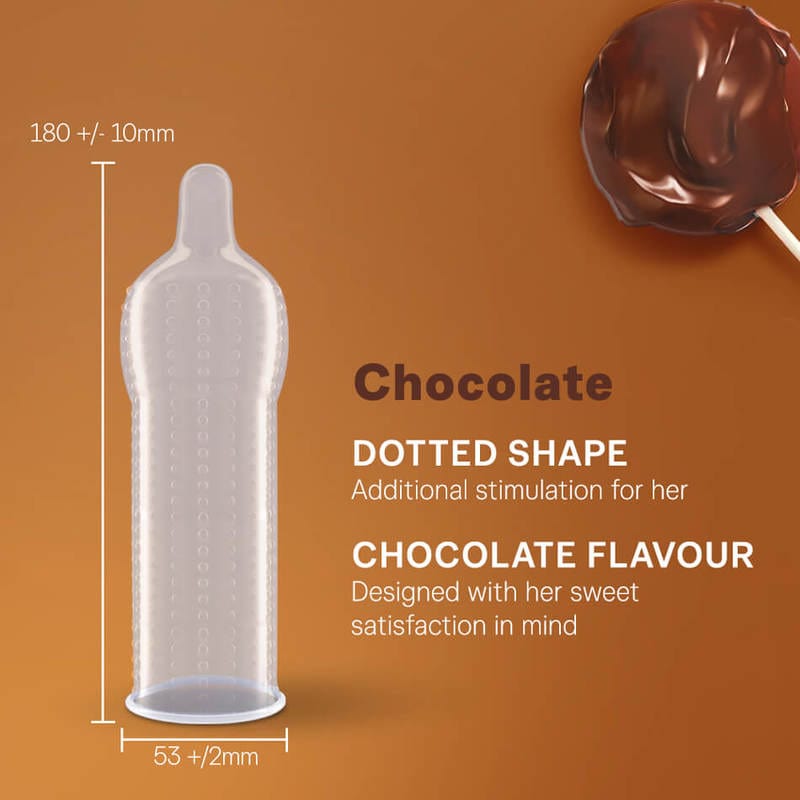 Durex - Chocolate Flavoured with Dots Textured Condoms CherryAffairs