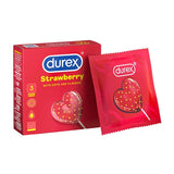 Durex - Strawberry Flavoured with Dots Textured Condoms DU1050 CherryAffairs