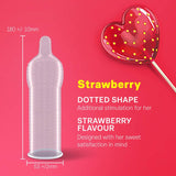 Durex - Strawberry Flavoured with Dots Textured Condoms CherryAffairs