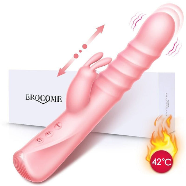 Erocome - Columba Thrusting Heating Rabbit Vibrator (Pink)    Rabbit Dildo (Vibration) Rechargeable