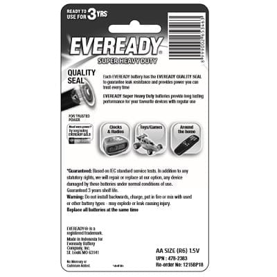 Eveready - Super Heavy Duty M1215 AA Battery Value Pack CherryAffairs
