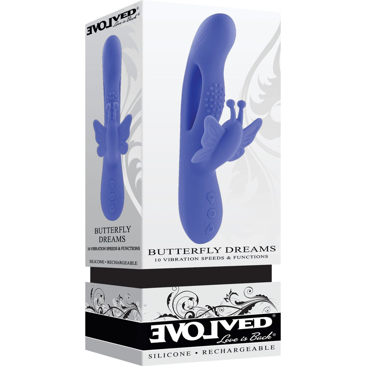 Evolved - Butterfly Dreams Rabbit Vibrator (Blue) EV1113 CherryAffairs