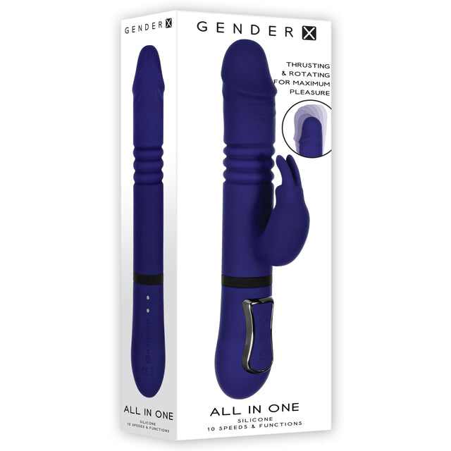 Evolved - Gender X All In One Thrusting Rotating Rabbit Vibrator (Blue) EV1086 CherryAffairs