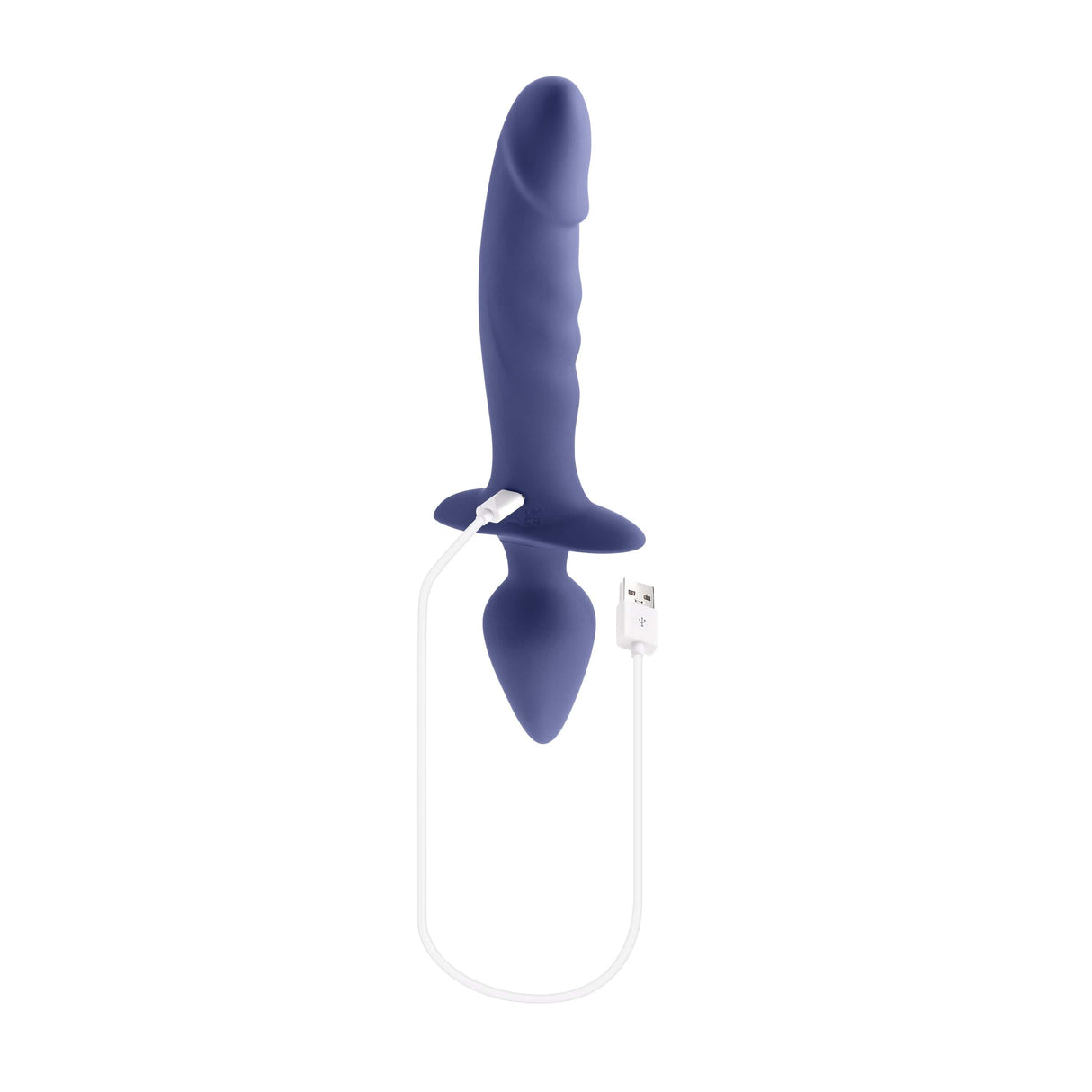 Evolved - Gender X Dual Defender Vibrating Anal Plug and Dildo (Blue) EV1130 CherryAffairs