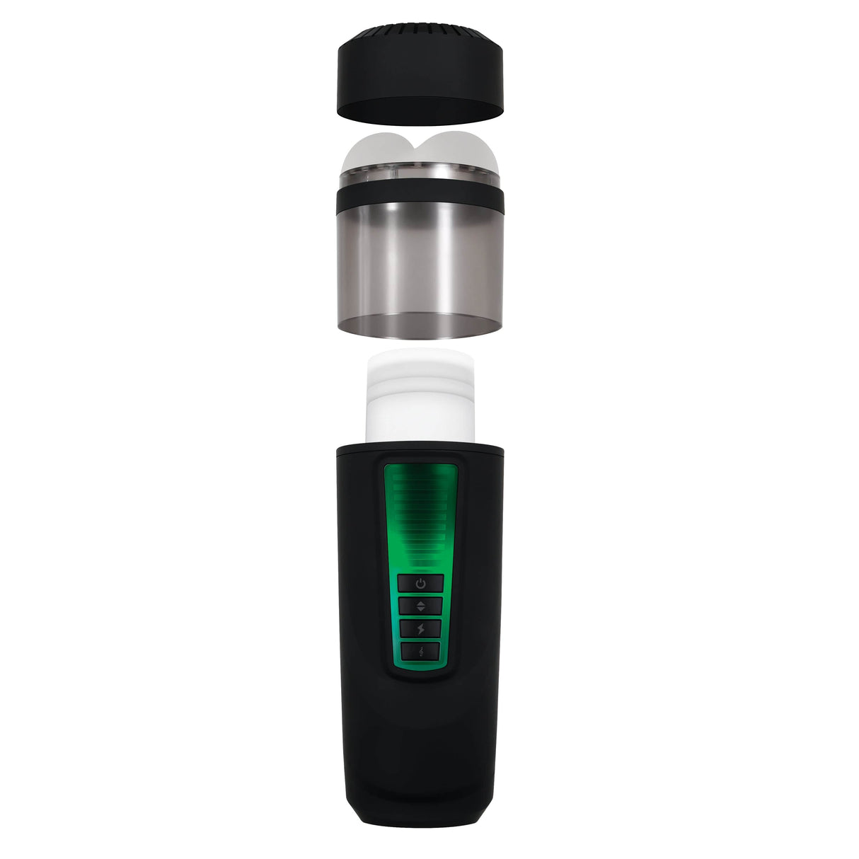 Evolved - Gender X Message In A Bottle Spinning Thrusting Stroker Masturbator (Black) EV1090 CherryAffairs