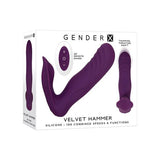 Evolved - Gender X Velvet Hammer Remote Thursting Thumping Strapless Strap On (Purple) EV1087 CherryAffairs