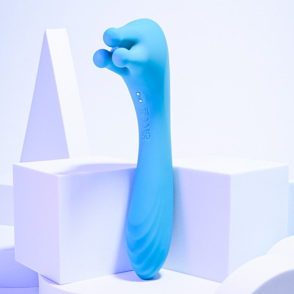 Evolved - Heads Or Tails Vibrating Dildo Clit Massager (Blue) EV1151 CherryAffairs