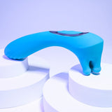 Evolved - Heads Or Tails Vibrating Dildo Clit Massager (Blue) EV1151 CherryAffairs
