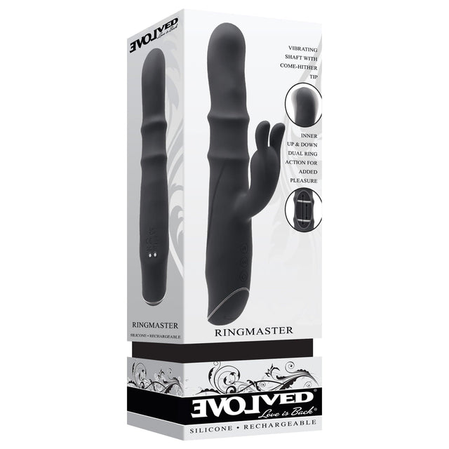 Evolved - Ringmaster Rabbit Vibrator (Black) EV1125 CherryAffairs