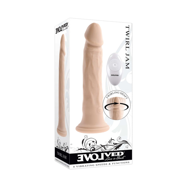 Evolved - Twirl Jam Remote Vibrating Realistic Dildo 9.25" CherryAffairs