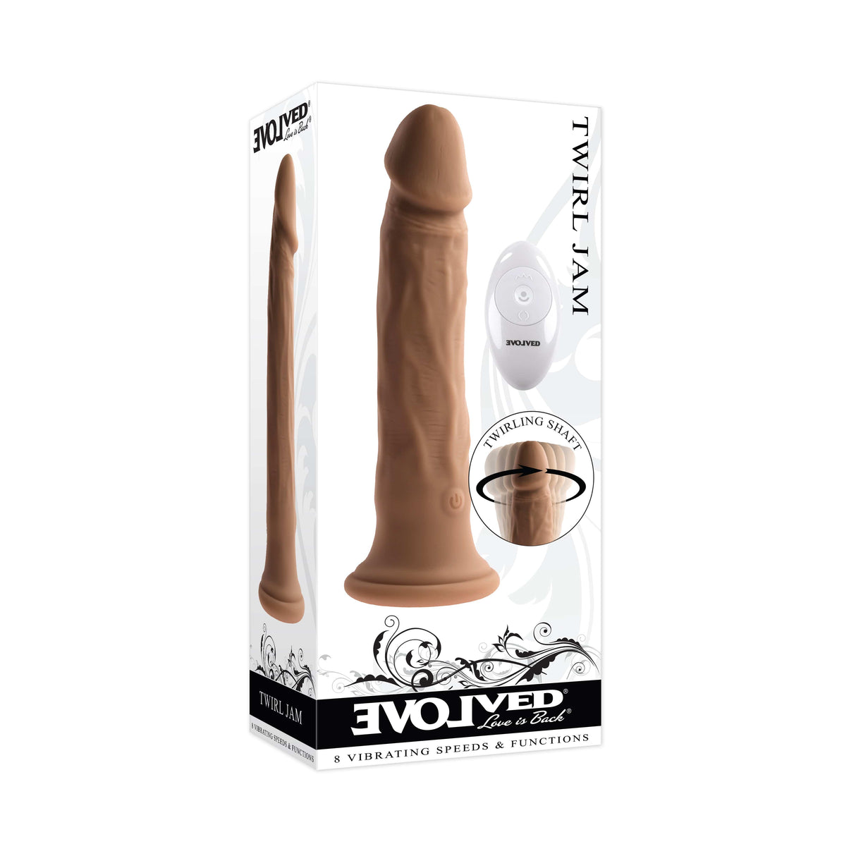 Evolved - Twirl Jam Remote Vibrating Realistic Dildo 9.25" CherryAffairs