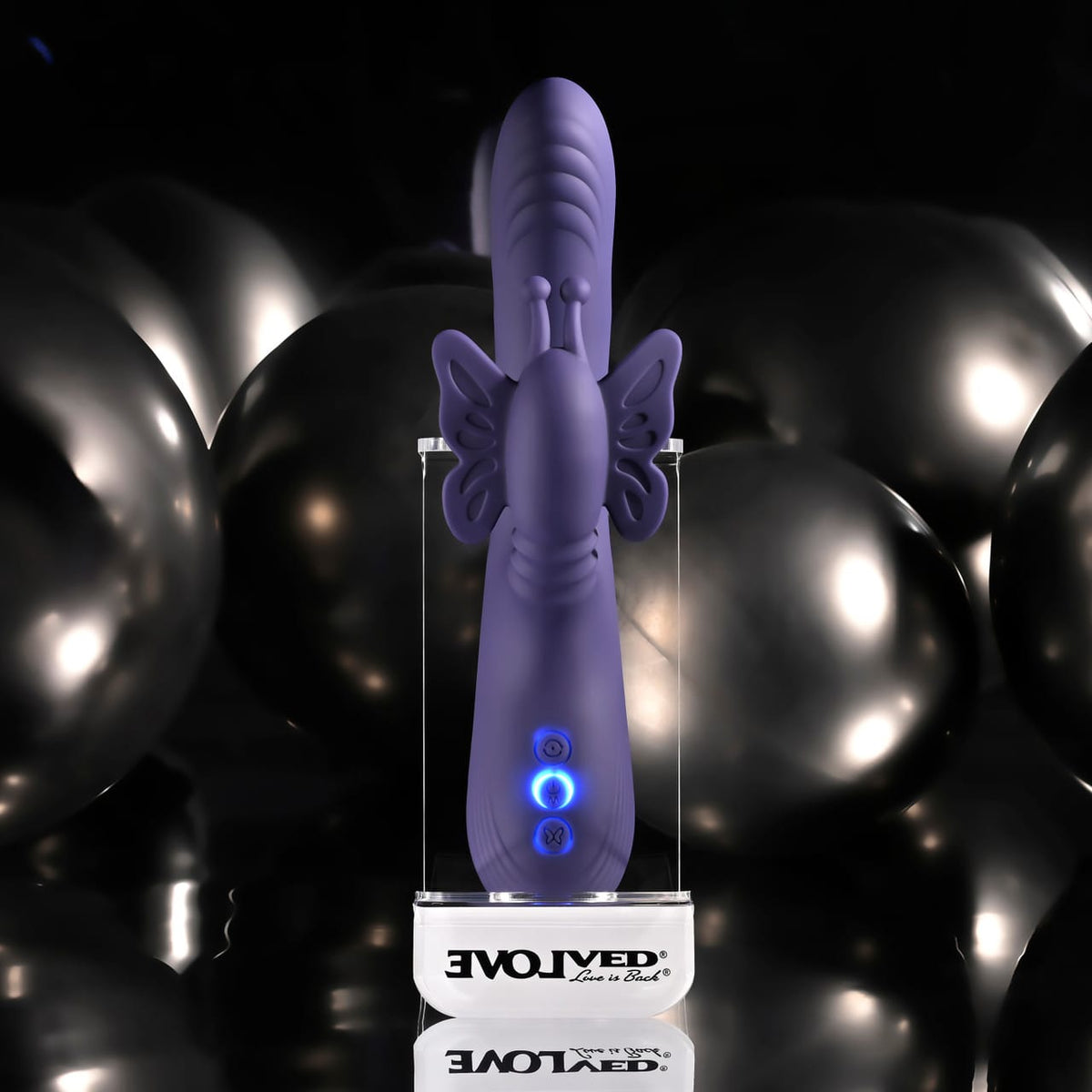 Evolved - Wings of Frenzy Rechargeable Rabbit Vibrator (Purple) EV1221 CherryAffairs