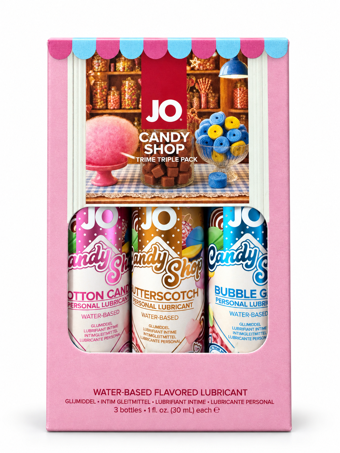 Pelincir Berasaskan Air Berperisa System JO - Tri-Me Candy Shoppe, Pek Tiga 3 × 30 ml