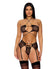 Forplay - Pull My Strings Mesh Bra, Garter & Panty Lingerie Set (Black) FPL1001 CherryAffairs