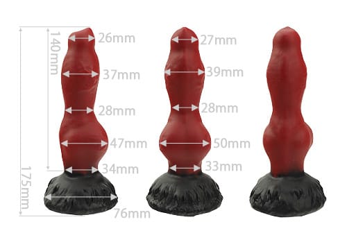 Tomax - Garm Fantasy Silicone Suction Cup Dildo (Wine Red/Black)