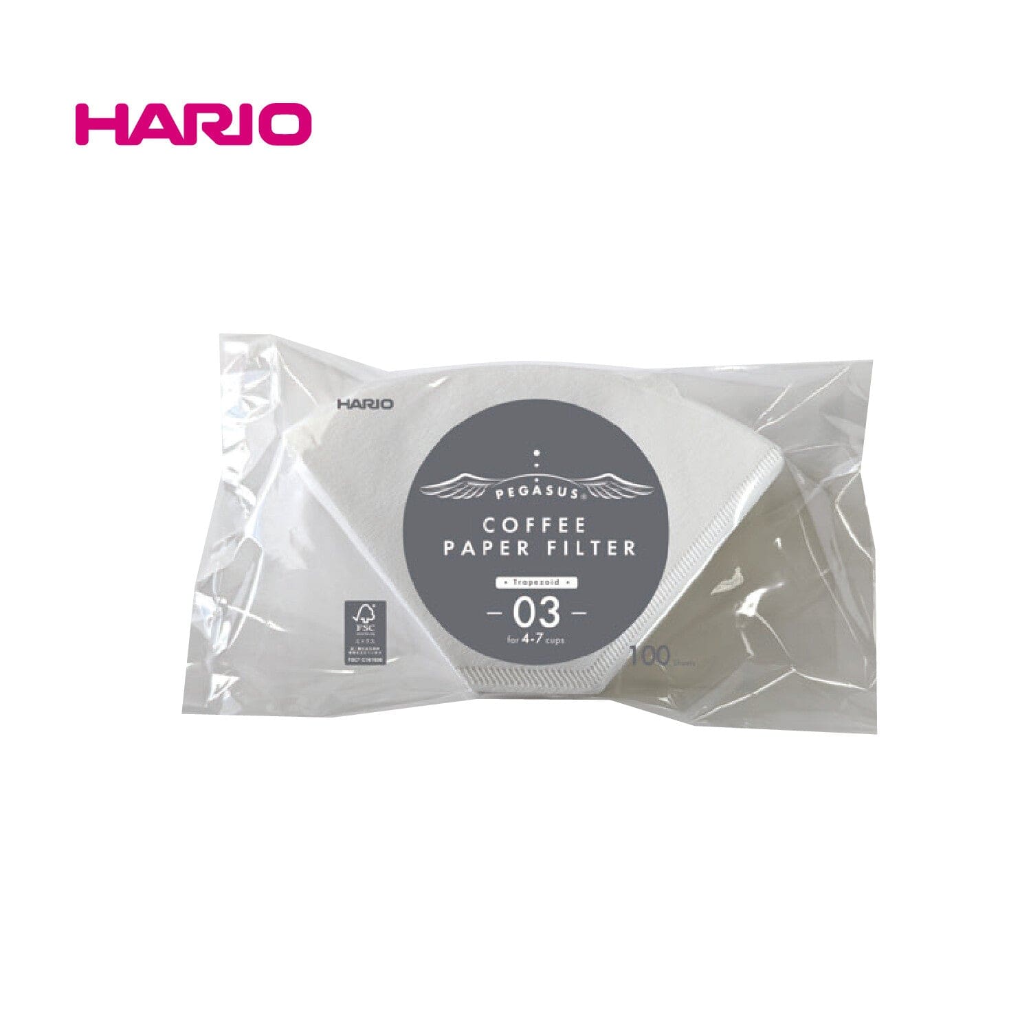 Hario - Trapezoid Pegasus Coffee Paper Filter 03 100 pieces (White) HR1002 CherryAffairs