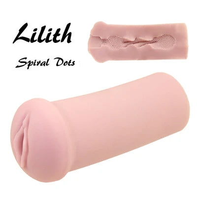 Tomax - Masturbator Lelaki Bertekstur Lilith Spiral Dots Onahole (Beige)
