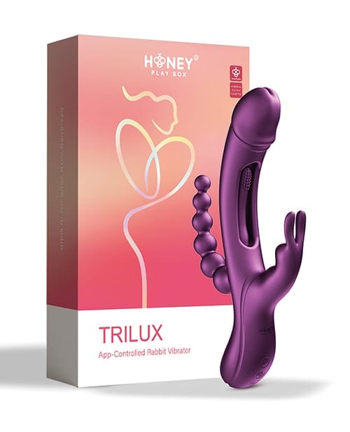 Honey Play Box - Trilux 4-in-1 Rabbit Vibrator with Anal Beads (Purple) OT1323 CherryAffairs