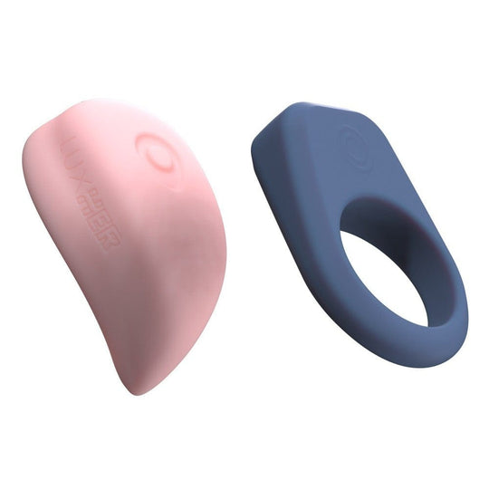 Kiiroo - Luxus App-Controlled Clit Massager Cock Ring Couple's Massager Set (Pink/Blue)