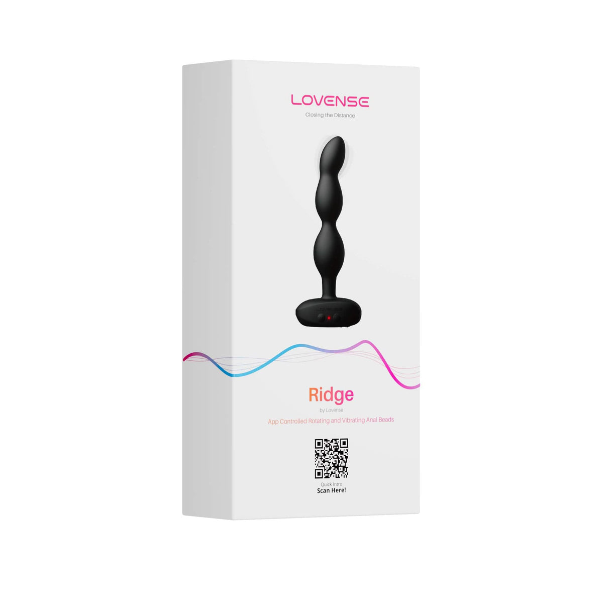 Lovense - Ridge App-Controlled Vibrating Rotating Anal Beads (Black) LOS1051 CherryAffairs