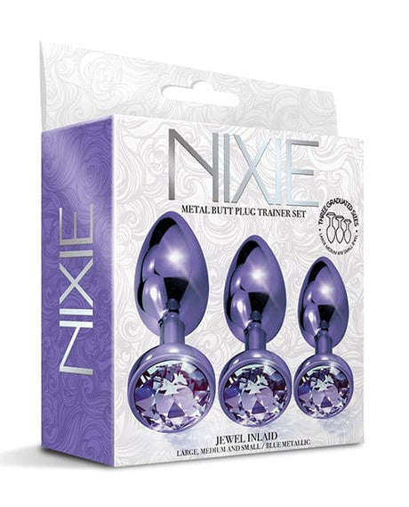 Nixie - Metal Jeweled Anal Plug Training Set (Metallic Purple) OT1317 CherryAffairs