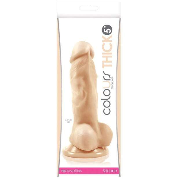 NS Novelties - Colours Pleasures Thick Silicone Suction Cup Realistic Dildo with Balls    Realistic Dildo with suction cup (Non Vibration)