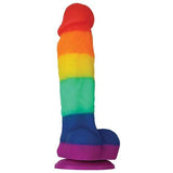 NS Novelties - Colours Pride Edition Suction Cup Silicone Realistic Dildo with Balls  Rainbow 657447098819 Realistic Dildo with suction cup (Non Vibration)